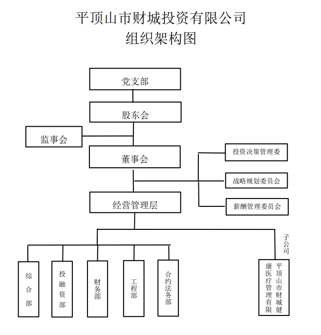 平頂山市財(cái)城投資有限公司組織架構(gòu)